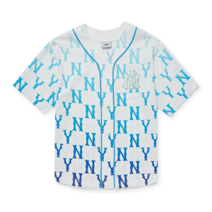 jersey baseball gradient monogram new york yankees blue sea [bnwt]